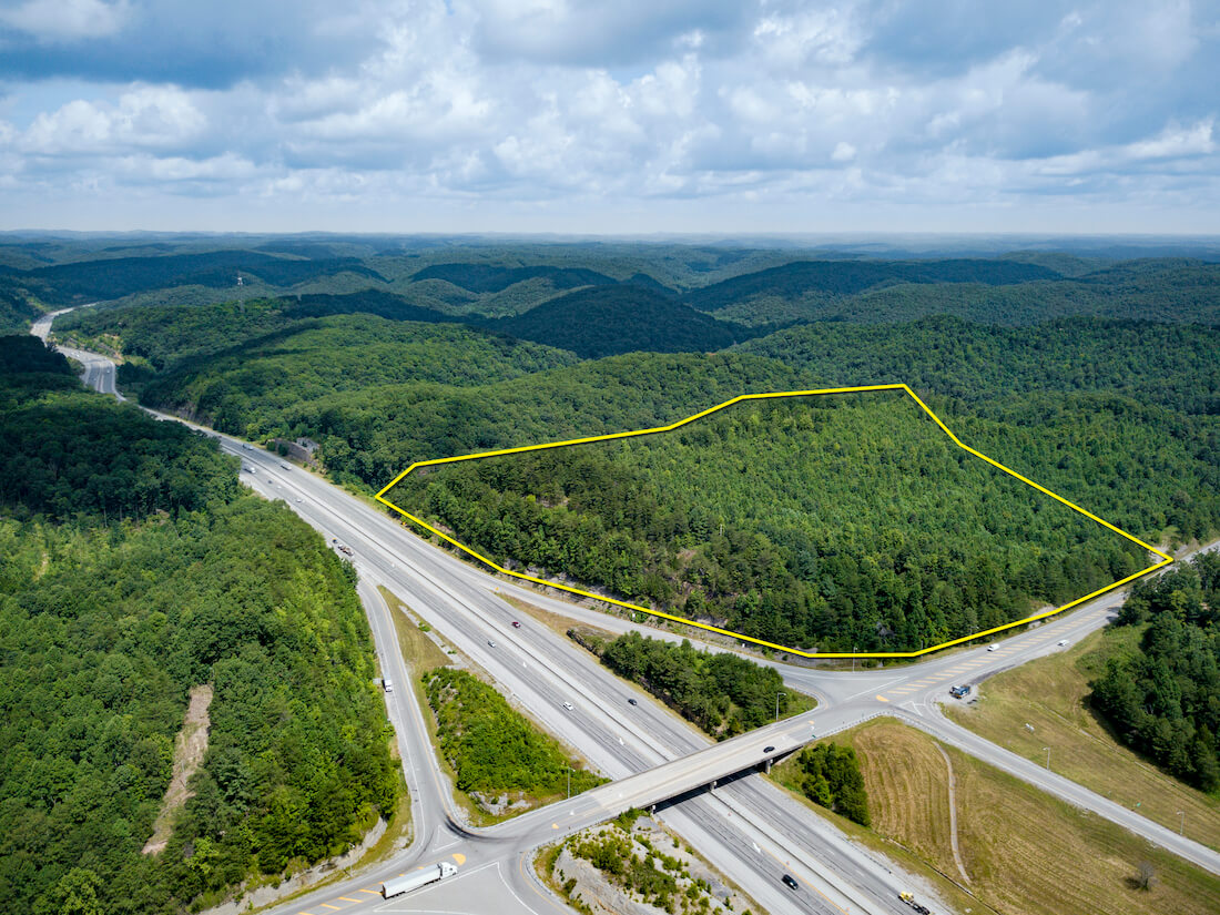 Highlighted property next to interstate highway