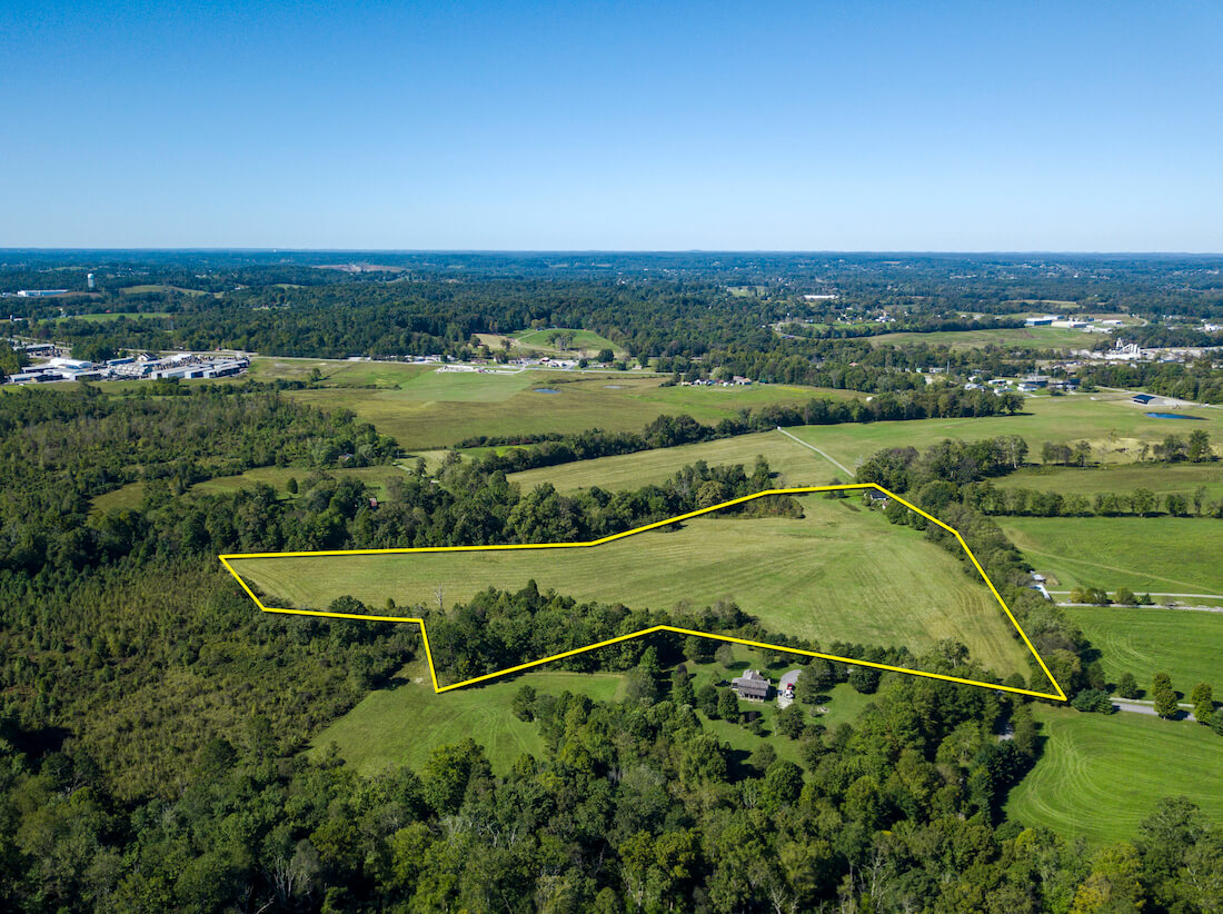 Large open field with property lines